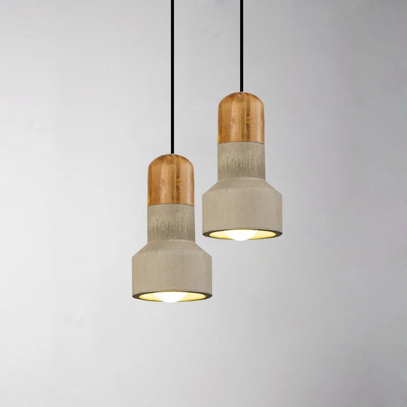 

Cement Pendant Lights Modern Wood LED Ceiling Pendant Lamp Home Lighting Fixture Hanglamp for Kitchen Dining Room Light Fixtures