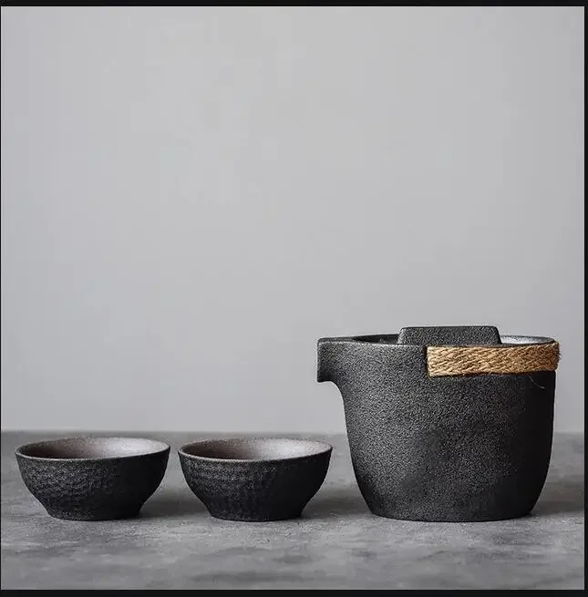 

Керамические чайники с двумя чашками, чайные сервизы, китайский набор, посуда для напитков