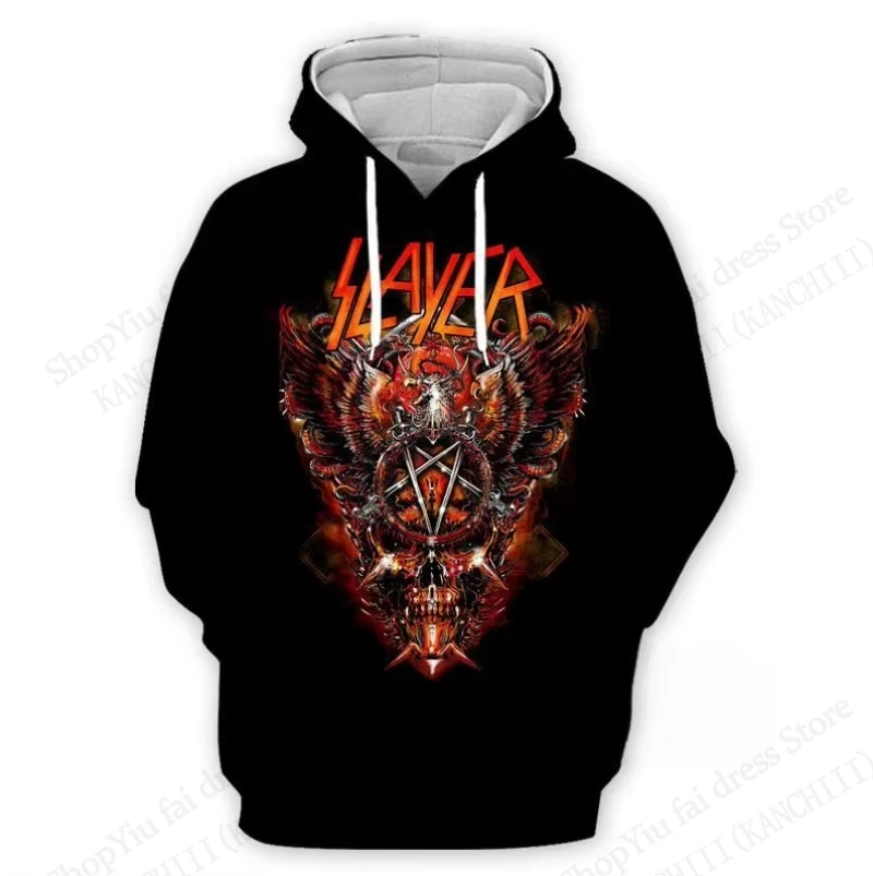 Felpa con cappuccio con stampa 3d Rock Metal Slayer Band Uomo Donna Moda Plus Size Felpe con cappuccio con teschio Felpa Cappotto da ragazzo Donna Felpe con cappuccio da uomo Nuovo