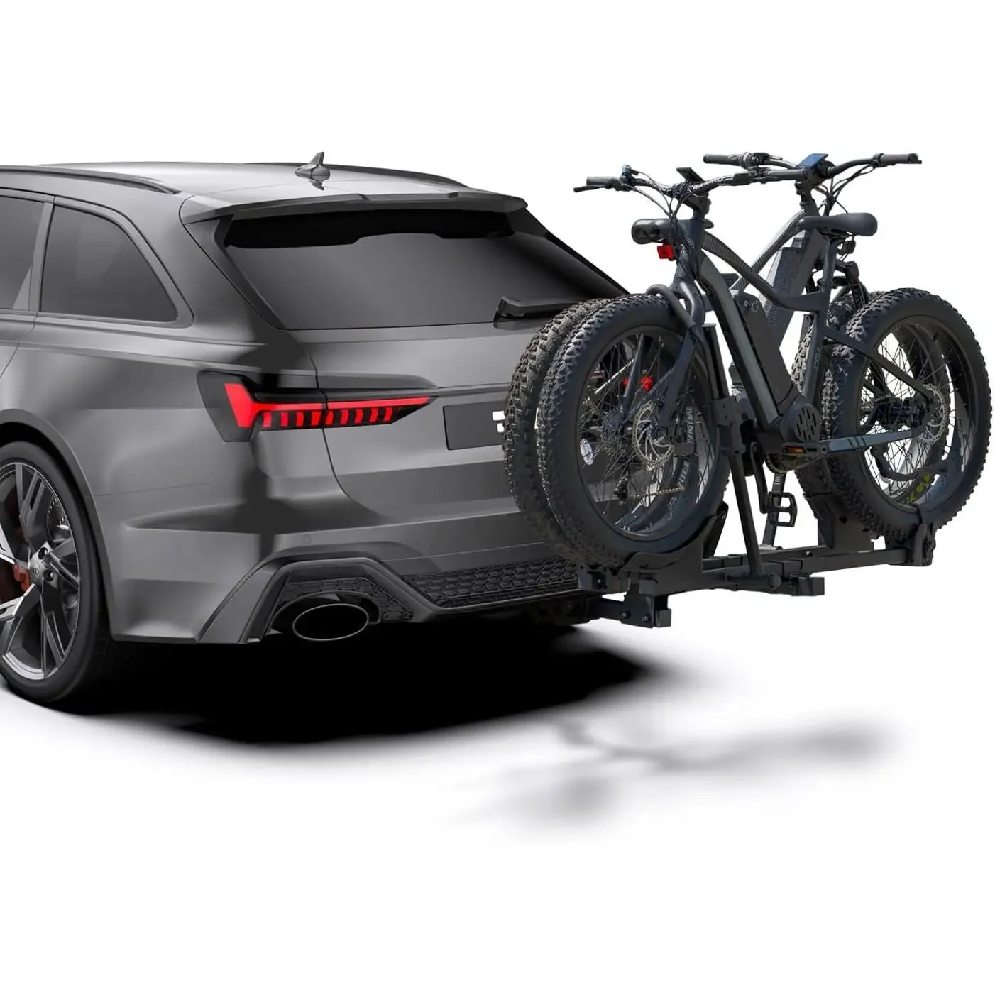 

W_Bike Racks for Ebikes,Fat Tire Bike Rack for Tow Hitch 2-Bike 200 lbs Capacity, Smart Tilting Platform for Standard