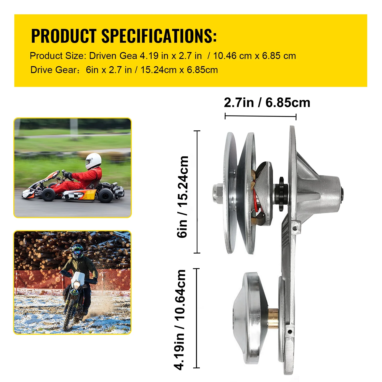 Go Kart Torque Converter Kit CVT Clutch 3/4\