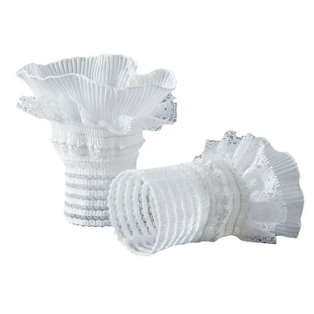 

New Multilayer Ruffle Fake Cuff Detachable White Black False Sleeve Cuffs Lace Cuff