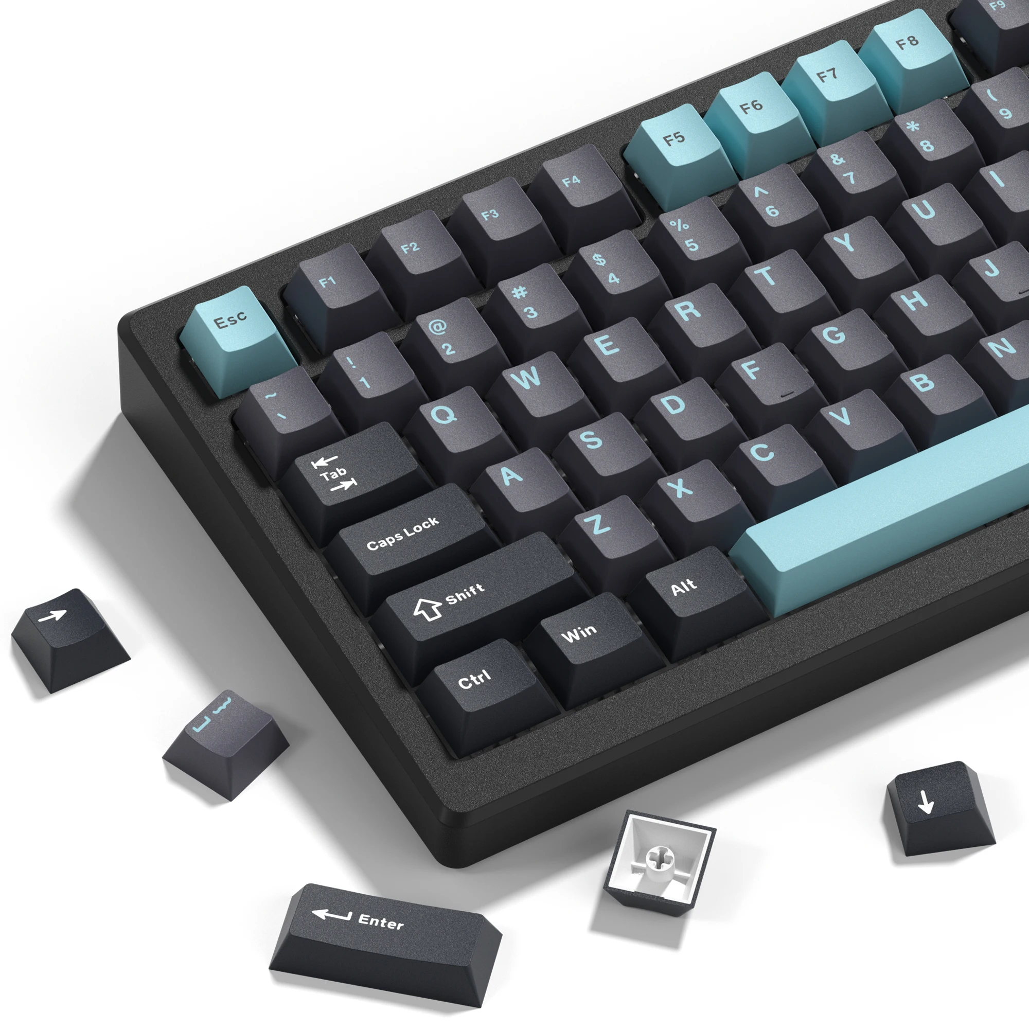 

138 Keys Retro Gray Custom PBT Doubleshot Keycaps Cherry Profile Keyboard Keycaps for Cherry Gateron MX Switches Gaming Keyboard
