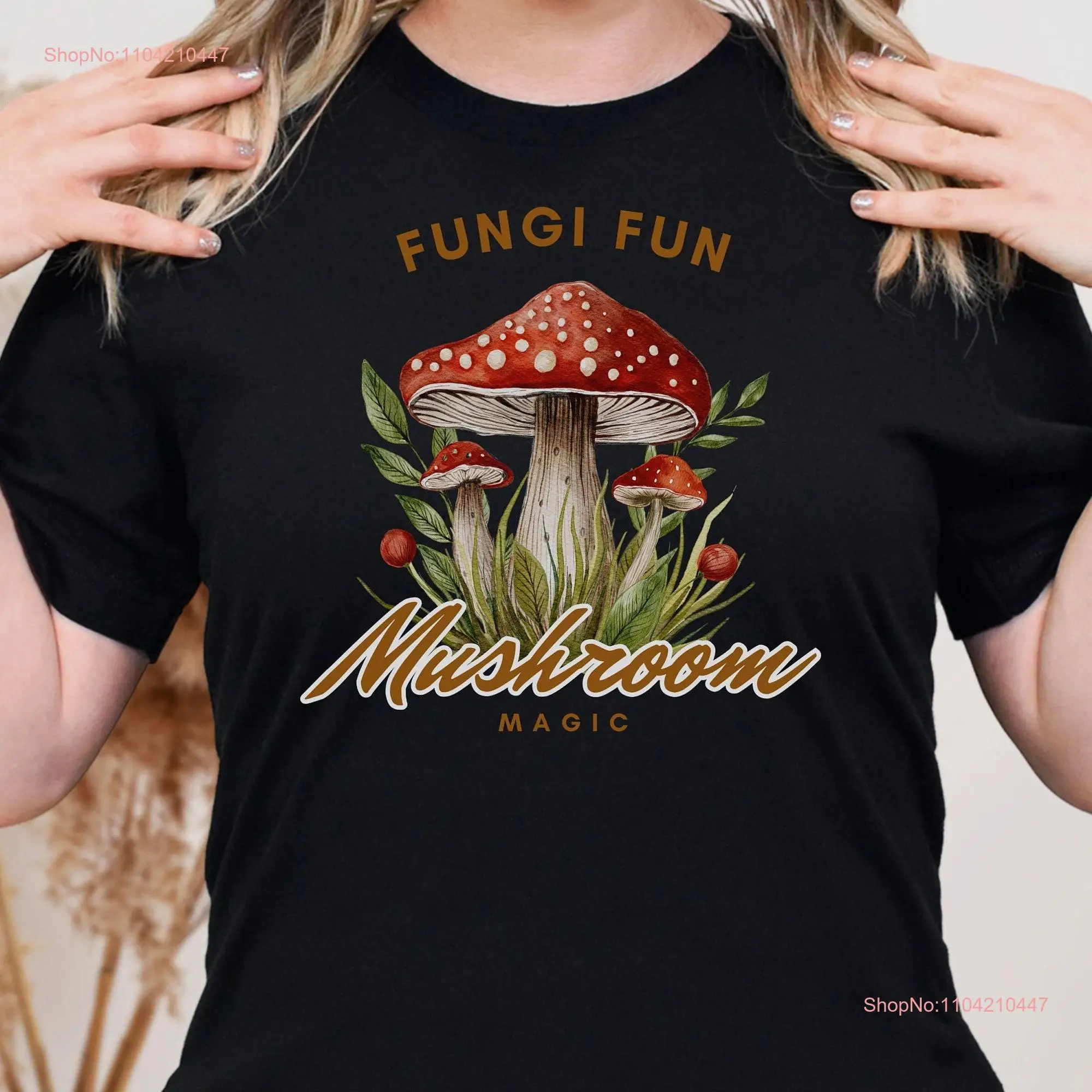 Mushroom T Shirt Aesthetic Magic Botanical Cottagecore Nature Lover Fungus long or short sleeves