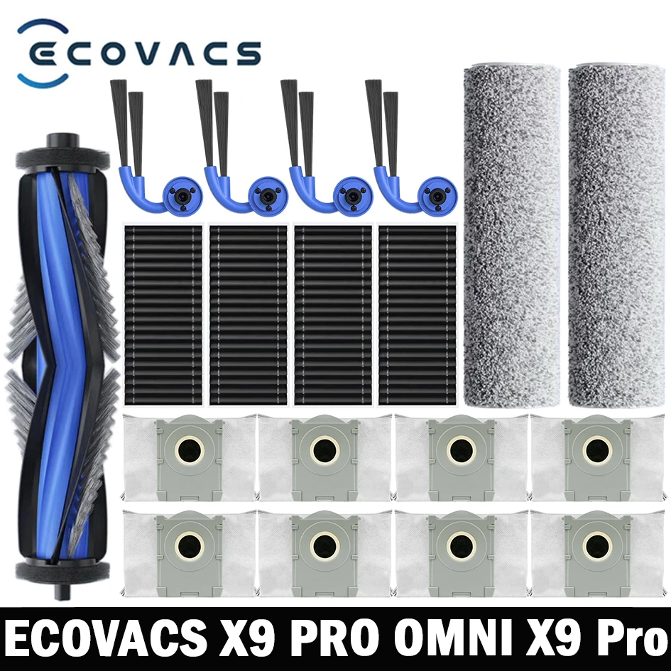 ECOVACS X9 PRO OMNI / X9 Pro Robot aspirateur pièces de rechange brosses latérales principales tissus de vadrouille filtres HEPA sacs à poussière accessoires