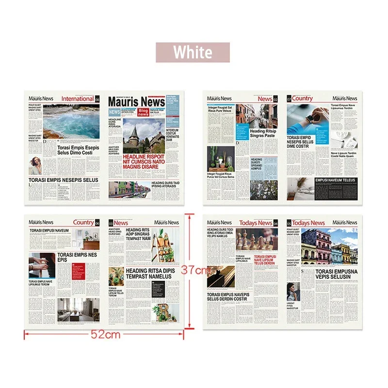 2 In 1 Ins Style Newspaper Fallow Photography Props Clothes Handbag Hat Footwear Photograph Shoot Background