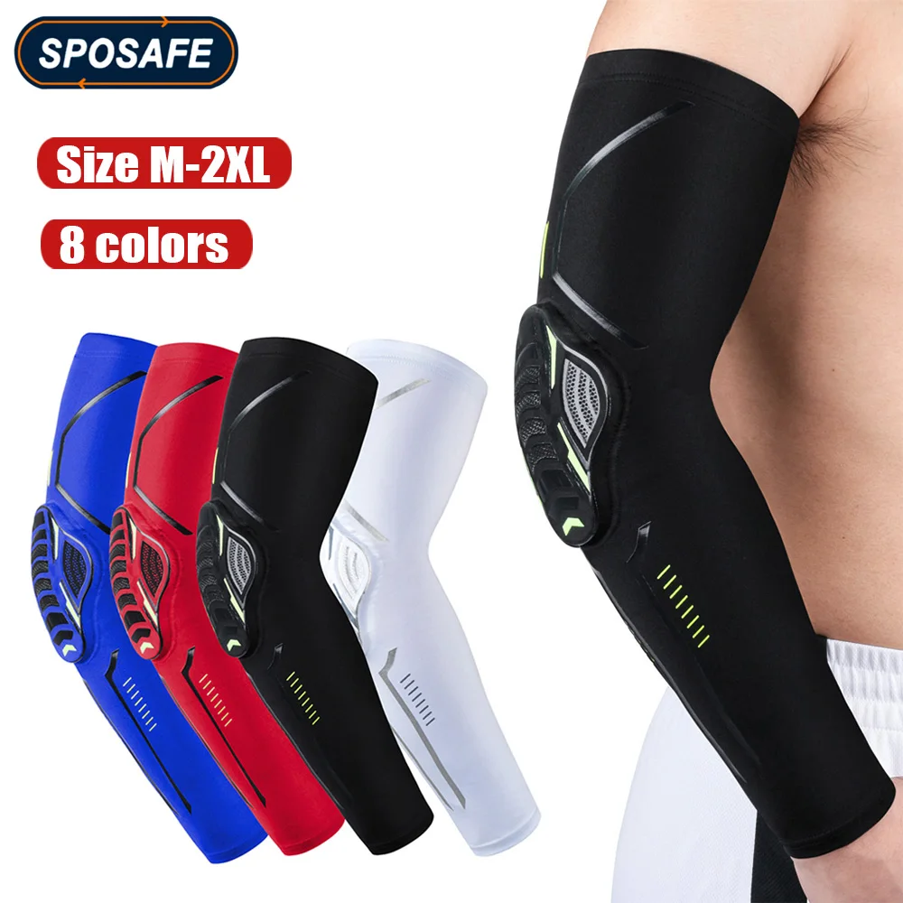 1Piece Sports Crashproof Elbow Compression Pad Arm Sleeve Protector for Outdoor Basketball Football Bicycle Elbow Support Guard