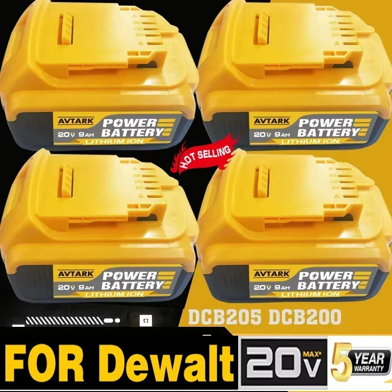 Original DCB200 20V 9000mAh Lithium Replacement Battery For Dewalt 18V DCB184 DCB200 DCB182 DCB180 DCB181 DCB182 DCB201 DCB206