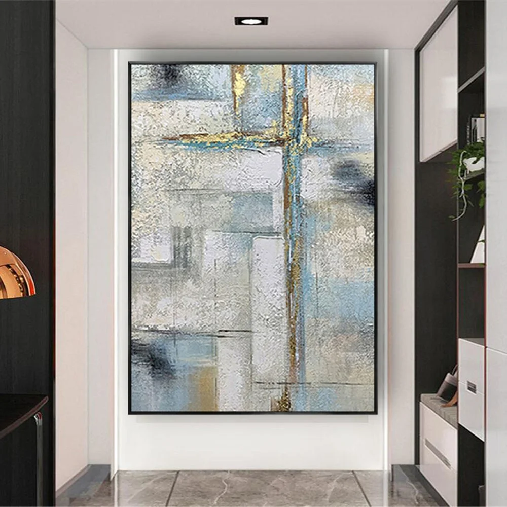 

Beautiful Gray Texture Abstract Oil Painting 100% Handmade Canvas Pictures Customized Poster Hung In The Hotel Restaurant Living