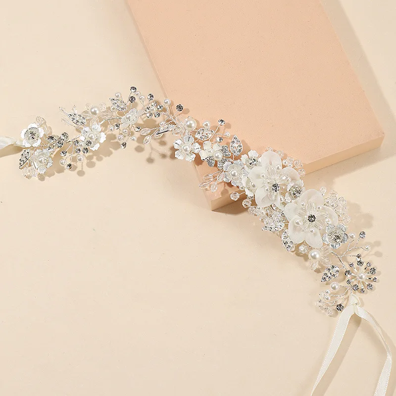 

Серебряные повязки для волос с жемчугом для женщин и девочек, свадебные повязки на голову, украшения для волос, аксессуары, головной убор невесты, украшения для волос