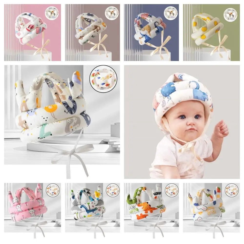 

Adjustable Protective Headgear Baby Safety Helmet Soft Cotton Toddler Anti-fall Hat Polyester Breathable Infant Walk Crash Cap