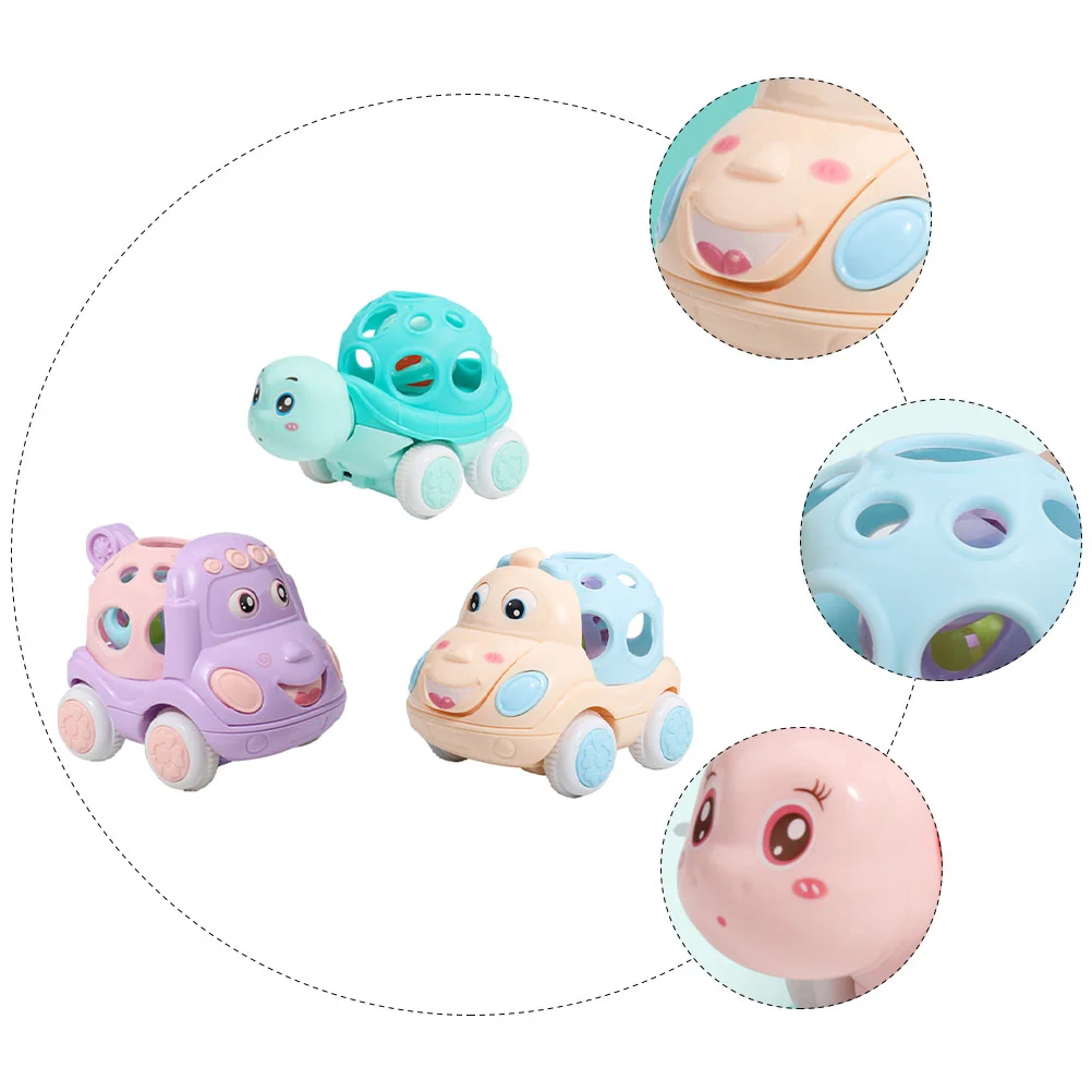 3 Pcs Inertia Car Baby Toys Safe Plastic Educational Cartoon Push Pull Develop Coordination Skills Non Remote Control