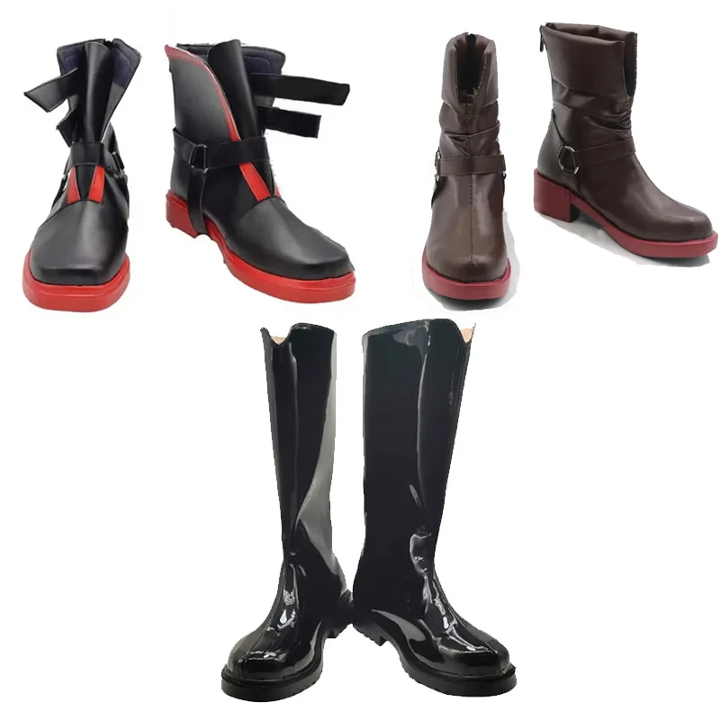 

New Alchemist Edward Elric Boots Cosplay Anime Fahion Maes Hughes Shoes Custom-made