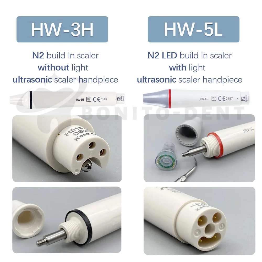 معدات طب الأسنان قشارة بالموجات فوق الصوتية N2/ N2 LED نوع بالموجات فوق الصوتية بيزو الكهربائية المدمج في قشارة لوحدة طب الأسنان تلميح الحبل عدة أداة