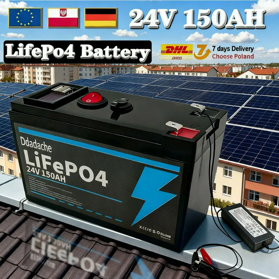 24V Batterie 150Ah 18650 Lithium-Batteriepack Wiederaufladbare Batterie für Solarenergie Elektrofahrzeugbatterie + 25,2V 2A Ladegerät