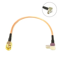 Masculino e Feminino Pigtail Cable, Terminais de fio Conector, 3G Modem USB, TS9 ângulo direito para SMA FME F TNC, RG316, 15cm, Novo