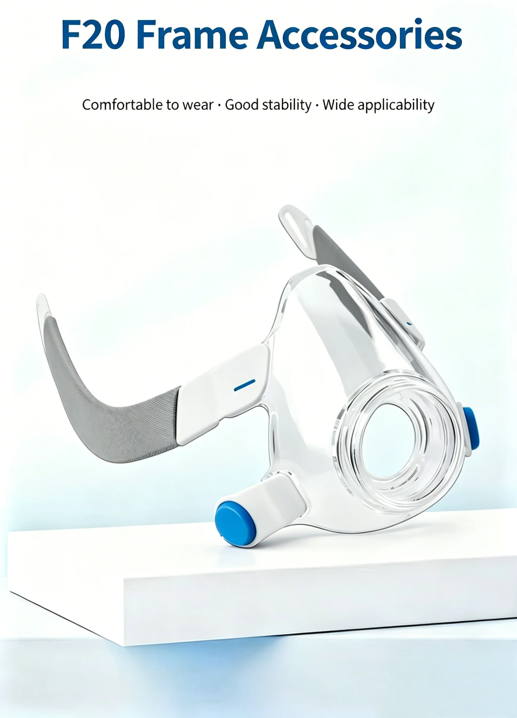 Full Face Mask Replacement Frame Compatible with F20 Series, CPAP Mask Spare Part, Durable & Comfortable Respiratory Accessory