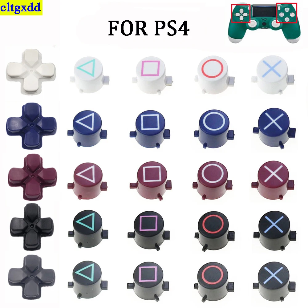 

1 set FOR PS4 button circular square triangle ABXY cross button ps4 Slim Pro controller set plastic button repair component