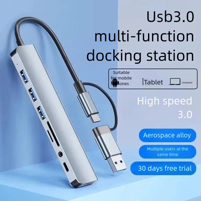 6 in 1 USB C Hub 100W PD 4K HDMI-Compatible USB C Multi-Port Adapter SD/TF Card Reader USB Adapter USB 3.0 USB 2.0 for MacBook