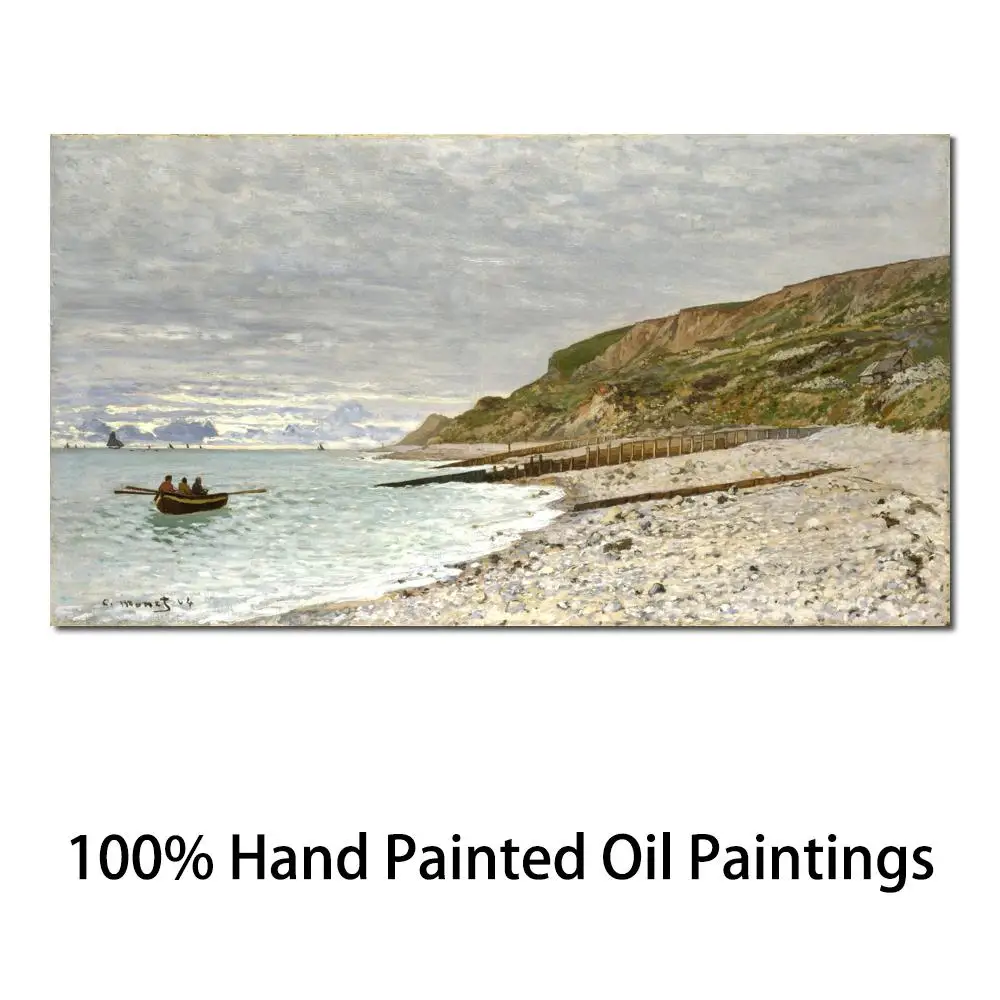 

Oil Painting Room Decor The Pointe of Heve by Claude Monet Landscape Art Handmade High Quality