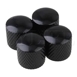 4pcs botão de volume de tom de cúpula de metal preto para guitarra elétrica