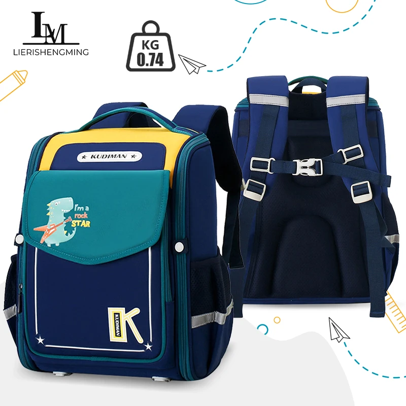 Back to school Boys school bag Kids backpack water proof Preschool Ages 6-18 Spine protection Reduce the burden Large capacity