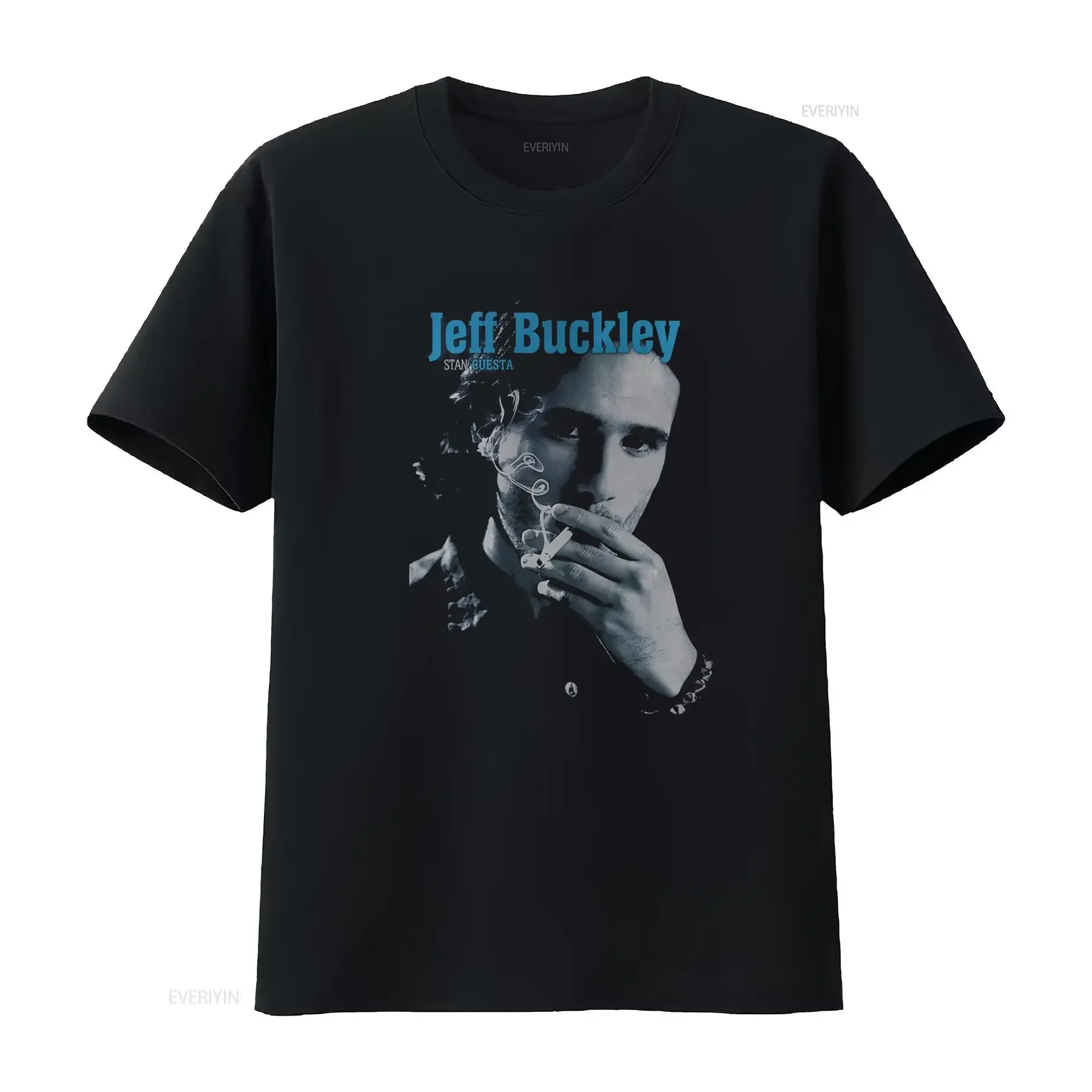 Jeff Buckley Rare design Black Vtg T shirt basic NH21403 vintage Washed homme Top For Everyday Wear Stylish designer clothes