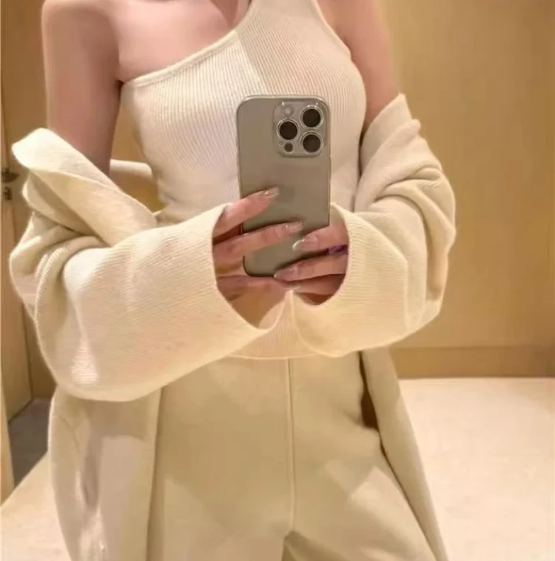 مجموعة سترة محبوكة فرنسية جديدة وبسيطة وراقية لفصل الخريف تتميز بجديد #5