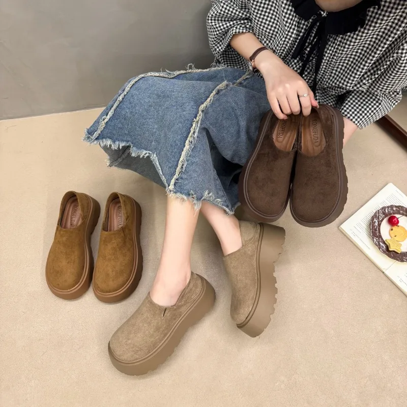 

2025 новые модные женские лоферы, модная стильная кожаная обувь, обувь на толстой подошве, удобная обувь для отдыха и удобная обувь Женская Обувь