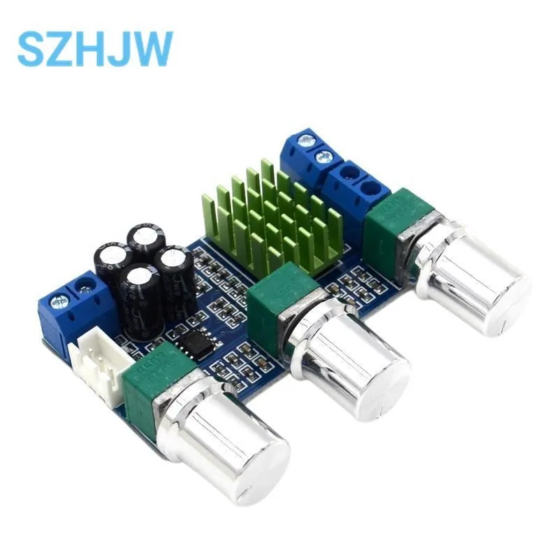 DC 12V 24V 80W x 2 Dual Channel Digital Audio TPA3116D2 Treble Bass Regulating Preset Pre Amplifier Board Module XH-M567