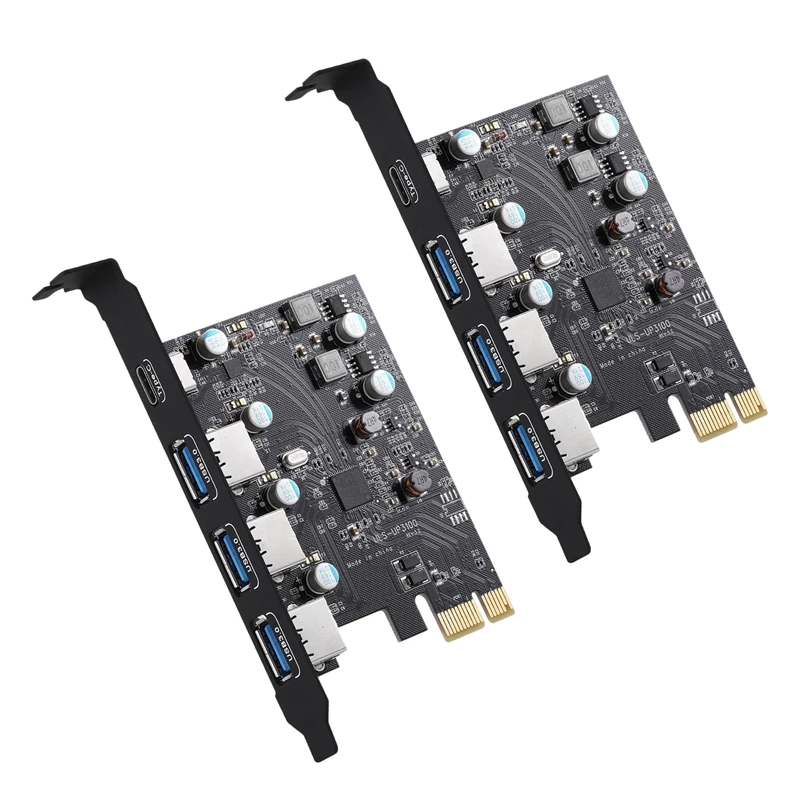 

2X PCI-E к USB3.0 + Type C плата расширения (Pcie карта) 3 порта с Суперскоростной USB 3,0 PCI плата расширения для Windows