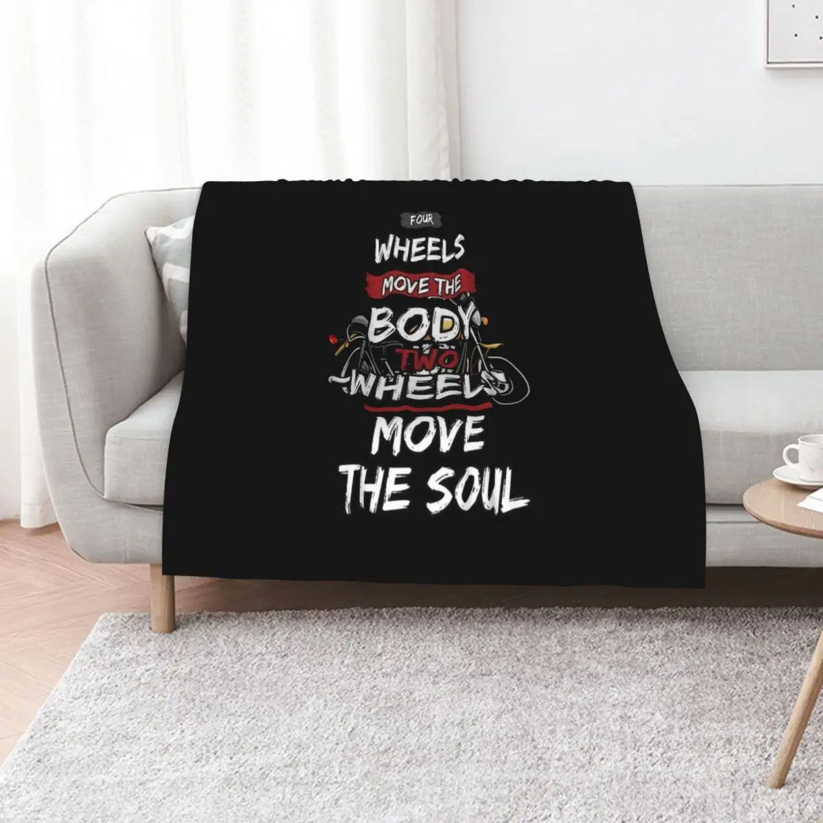TWO WHEELS MOVE THE SOUL / MOTORCYCLE PASSION Throw Blanket Personalized Gift Fashion Sofas Sofa Quilt Luxury St Polar Blankets