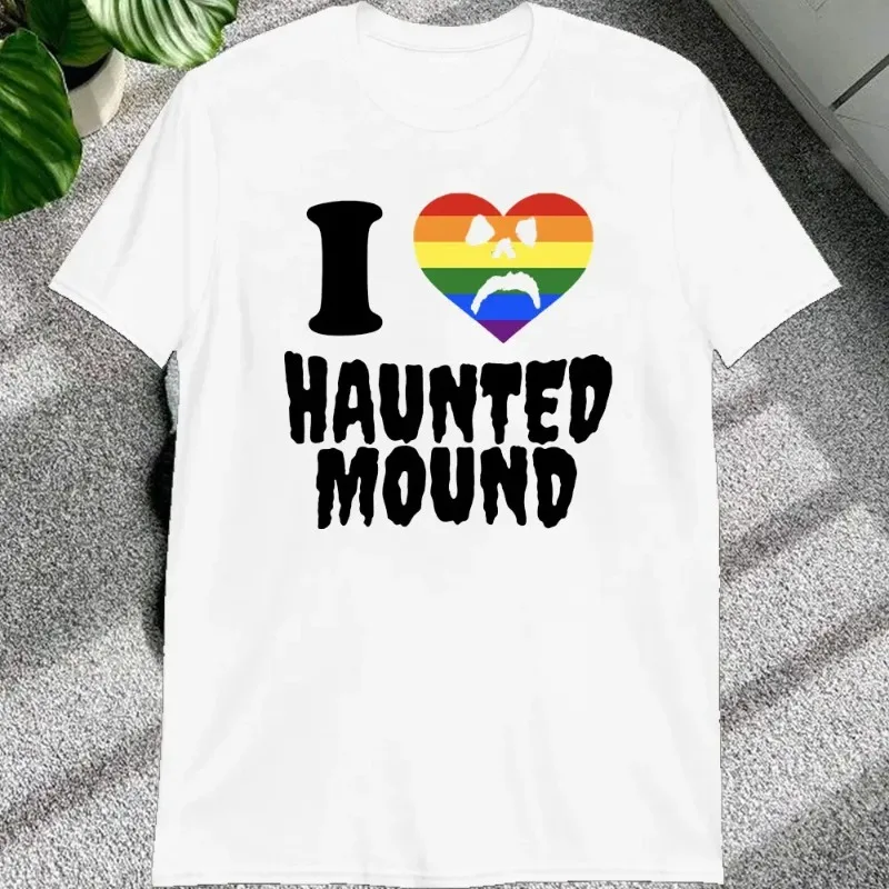 Funny Style Heart Shape Sematary I Love Haunted Mound Man CottonT-shirt Popular Trend Short Sleev O-neck Creative Lady Tshirts