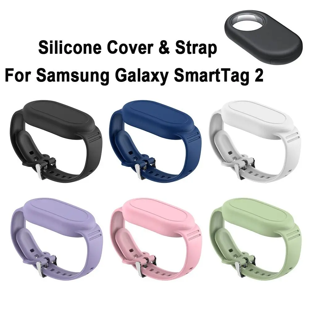 Custodia in silicone con cinturino in silicone Supporto per braccialetto Bracciale per bambini di ricambio Bracciale per bambini impermeabile per Samsung Galaxy SmartTag 2