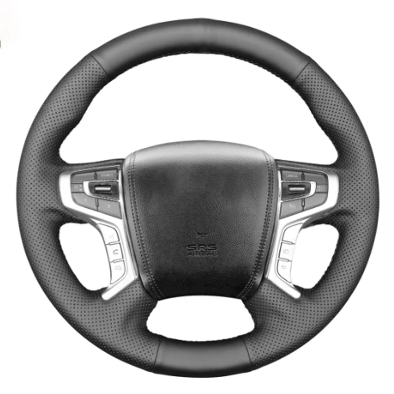 Hand Stitching Car Steering Wheel Cover Wrap for Mitsubishi L200 Outlander PHEV Shogun Sport Pajero Triton 2015-2022