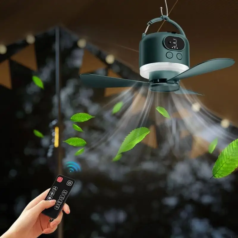 K3NB Portable 10400mAh USB Charging Ceiling Fan with Detachable Bladee and Remote
