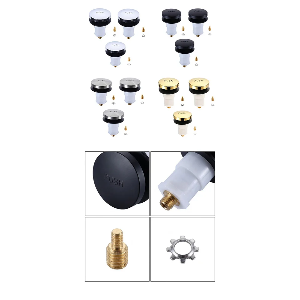 3Pcs Bathtub Drain Stopper 3/8'' 5/16'' Thread-Stud Push Pop-Up Tub Stopper Kitchen Bathtub Stopper Sink Strainer