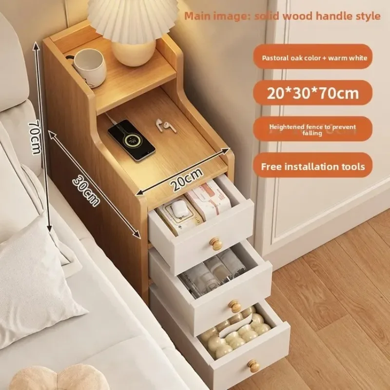 

Bedside table Small locker Bedside shelf Bedroom Bedside Mini creative storage integrated cabinet sturdy and durable