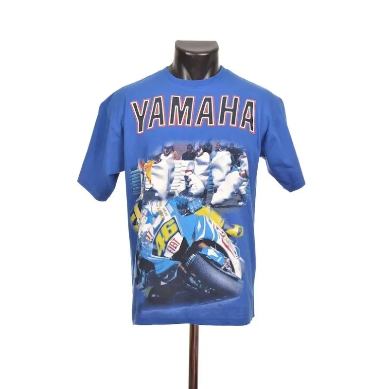 

Летняя модная футболка Yamaha 2026 с круглым вырезом, синяя, с коротким рукавом, трендовая повседневная одежда для мотоциклистов (мужская и женская)