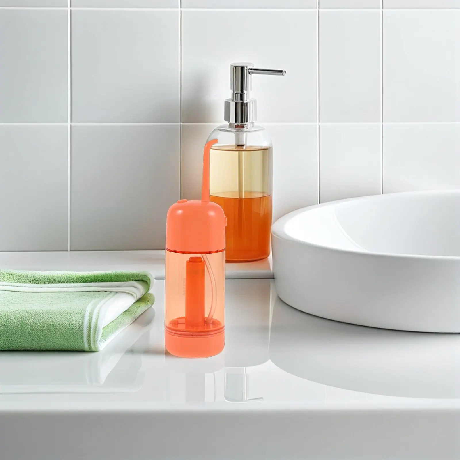 

Portable Manual Water Flosser Compact Design Deep Cleaning Home Travel Oral Irrigation Flosser Teeth