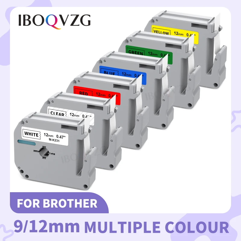 IBOQVZG M-K 231 631 Color 9mm 12mm Compatible Brother MK Label Tape M-K231 for Brother PT-70 PT-80 PT-85 PT-90 Label Maker