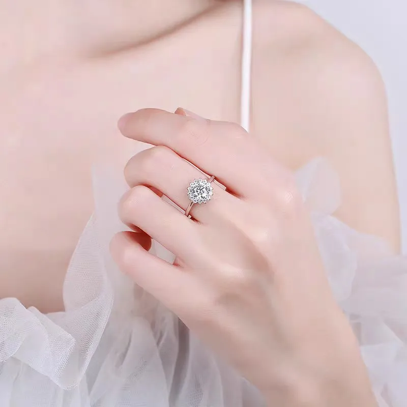 Women's 2ct Moissanite 925 Sterling Silver Classic Ring, Gift
