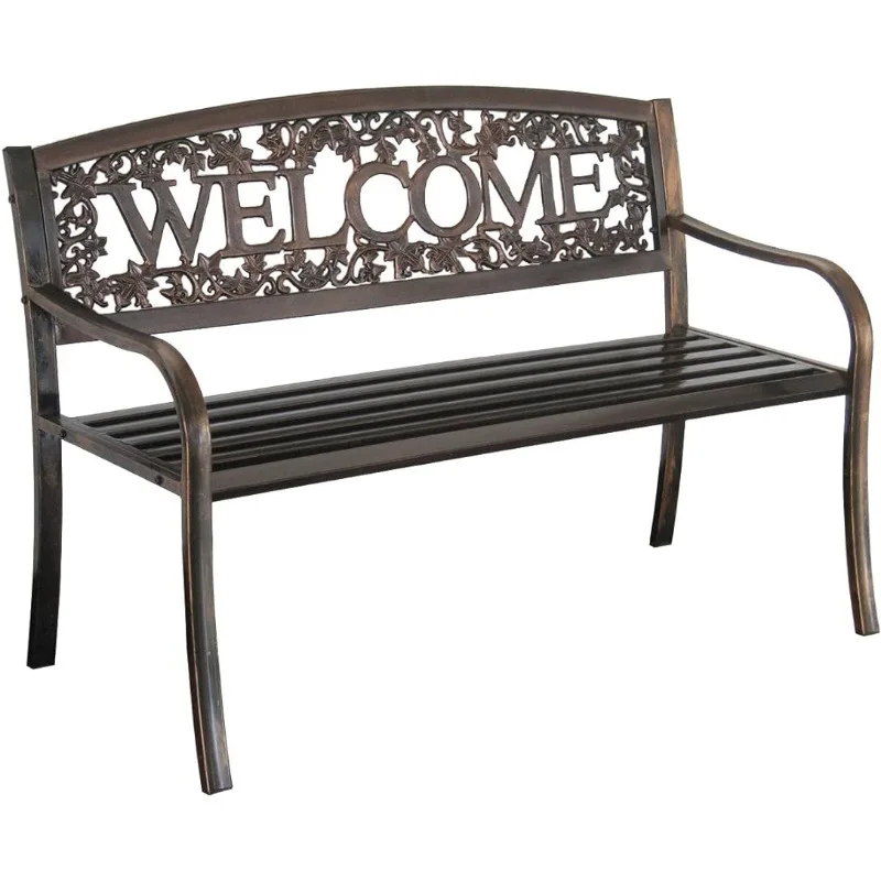 Leigh Country TX94101 Metal Welcome Outdoor Bench