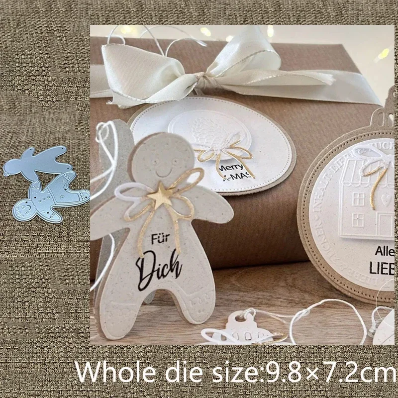 

Новый дизайн, металлическая вырубная форма-трафарет для вырезания, декоративная вырубка в форме имбирного пряника, для скрапбукинга, для альбомов, для бумажных открыток, для тиснения