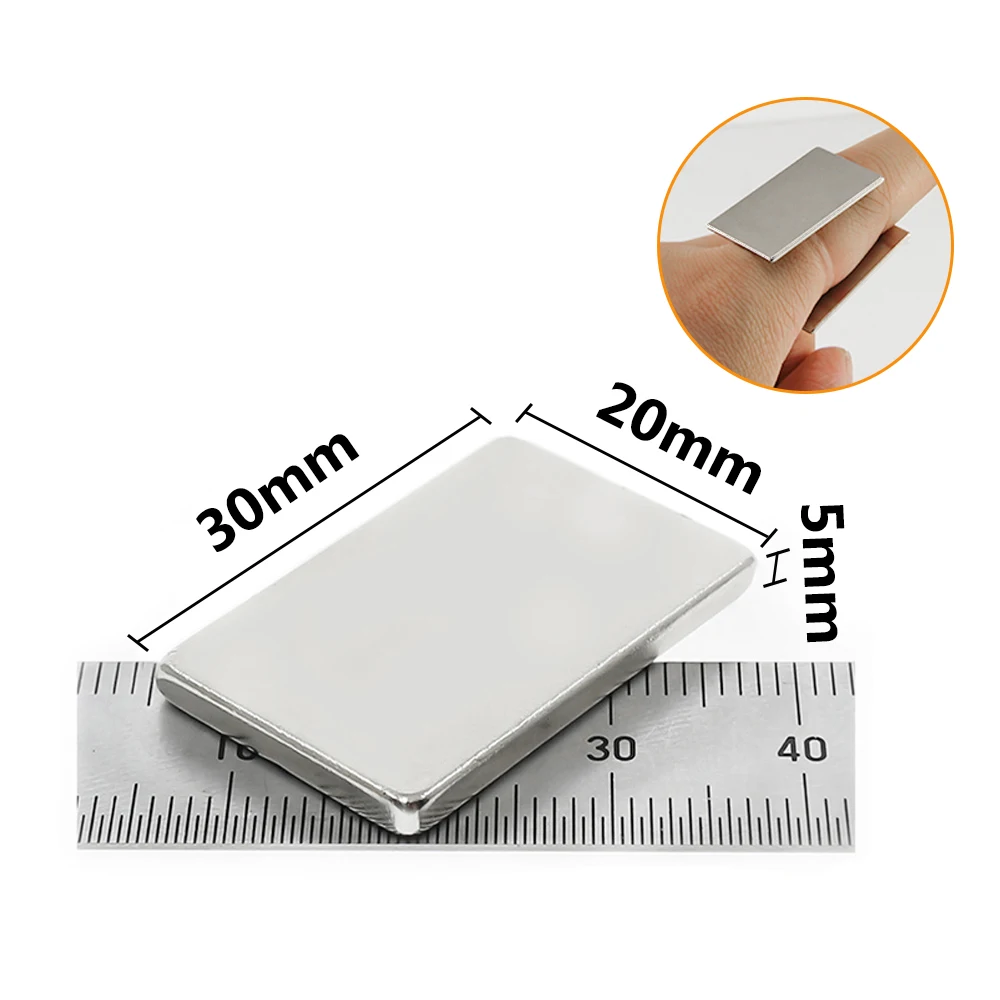 2/5/10/20/30/50PCS 30X20X2mm Quadrate Rare Earth Neodymium Magnet 30*20*2 Block Permanent Magnet 30x20x2 Strong Powerful Magnets