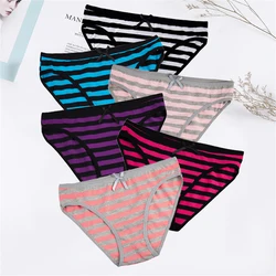 Women's Underwear Cotton Striped Seamless Panties Low-Rise Sexy Briefs for Ladies 5 pcs/lot