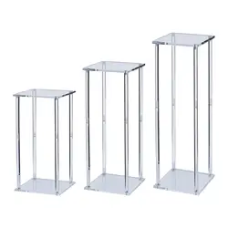 Acrylic Vases Wedding Centerpieces Decorations Rectangular Flowers Stand Clear Modern Tall Flower Vase Flowers Risers for Party
