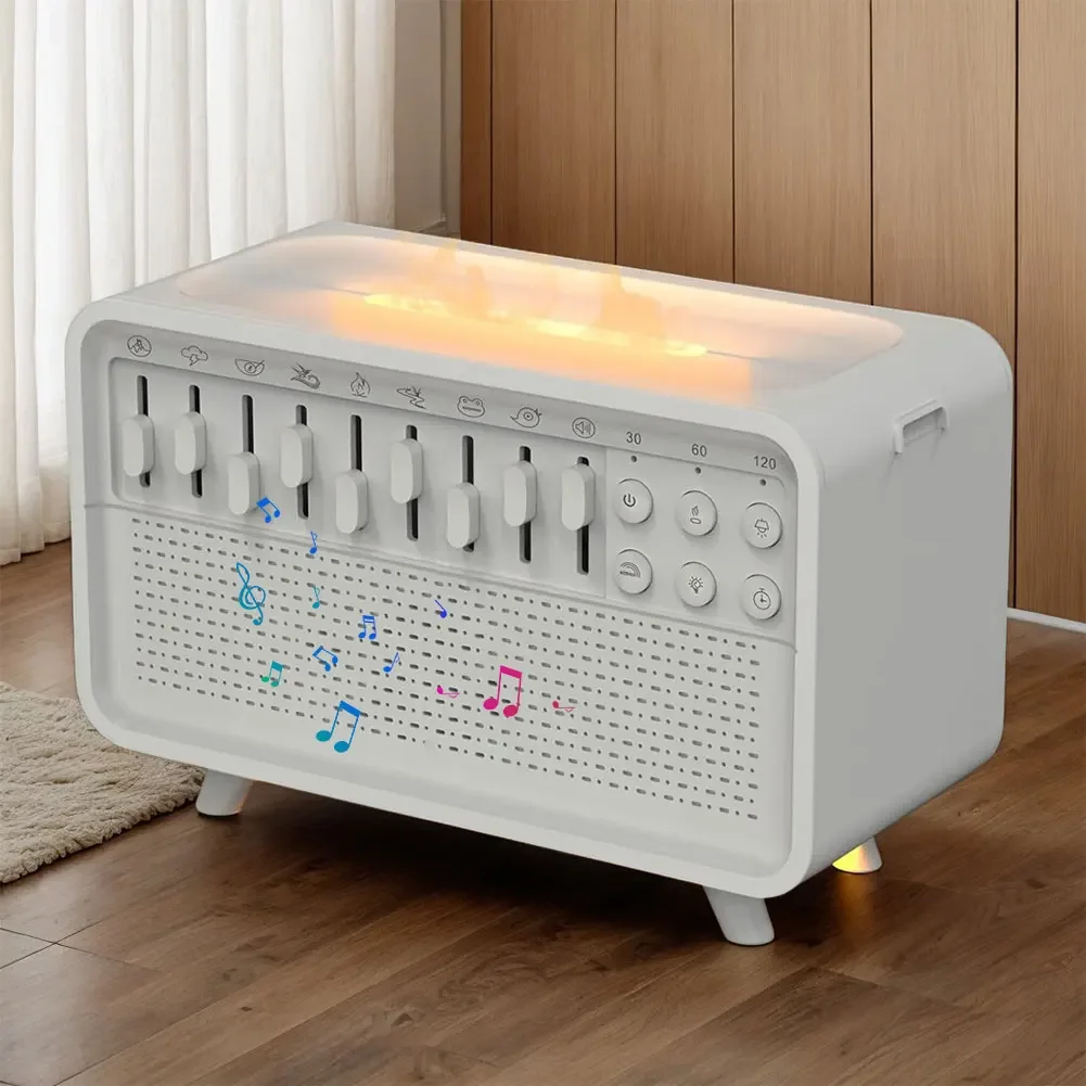 

Машина с белым шумом Bluetooth, диффузором эфирного масла, увлажнителем и ночником, 8 натуральных звуков, динамиком BT для терапии сна