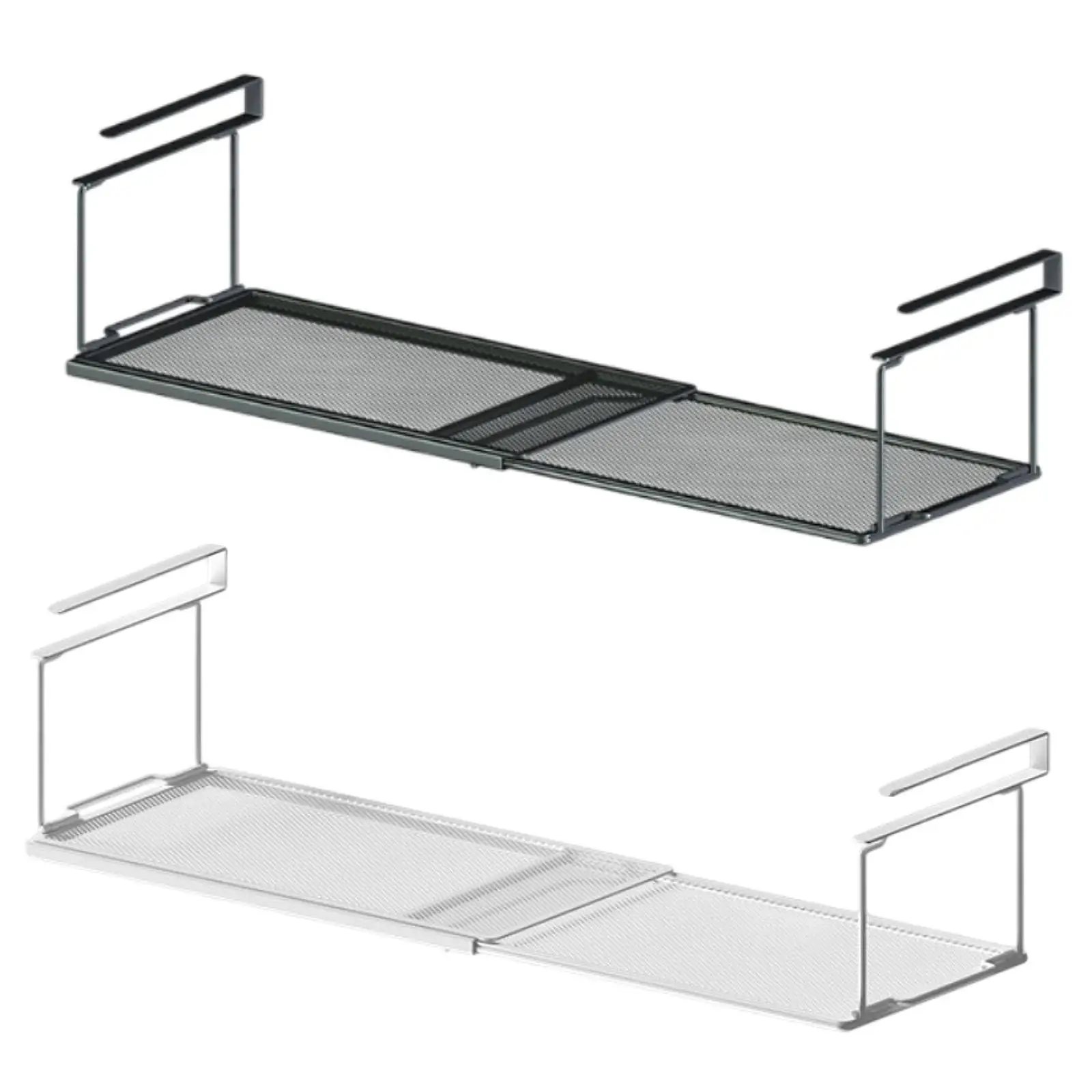 Extendable Under Desk Storage Rack Kitchen Storage Basket Under Cabinet Shelf Basket for Food Snacks Bathroom Drinks Kitchen