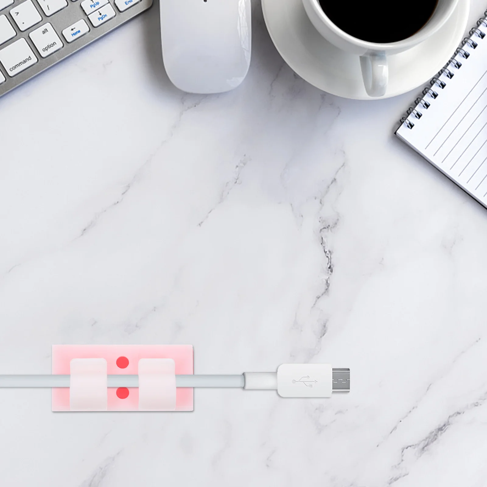 

50Pcs Cord Keeper Cable Management Organizer Self-Adhesive Cord Clips for Headphone USB Charging Cable Storage